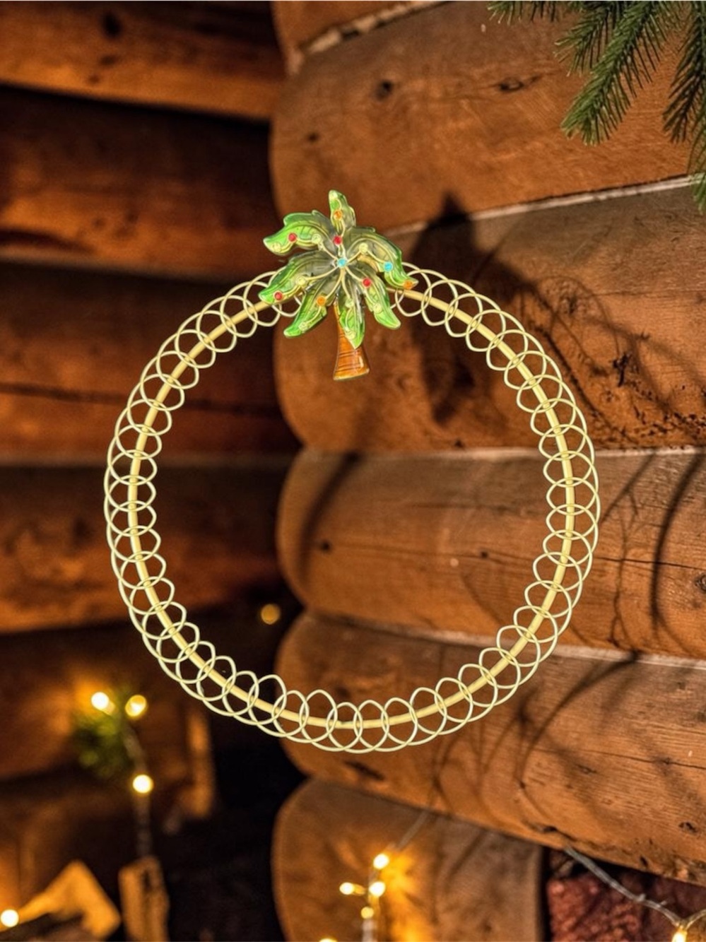 🏡Gold Palm Tree Card Holder Wreath